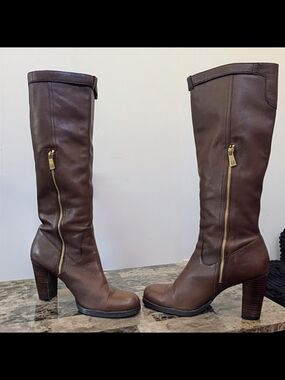 Coach Kaylie Brown Leather Boots size 9.5
